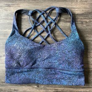 Free to Be Wild Long Line Bra Space Print Blue Purple Size 6